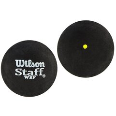 МЯЧ ДЛЯ СКВОША WILSON STAFF 2 ШТ. С ОДНОЙ ЖЕЛТОЙ ТОЧКОЙ, МЕДЛЕННЫЙ цена и информация | Бадминтон | pigu.lt