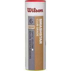 Wilson Smashstar Tuba baltos nailoninės badmintono plunksnos, 6 vnt. kaina ir informacija | Badmintonas | pigu.lt
