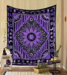 Raajsee Sieninis gobelenas su mandala, violetinės spalvos, medvilninis, 137x213cm kaina ir informacija | Kilimai | pigu.lt