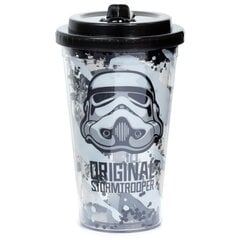 Nedūžtantis puodelis su dvigubomis sienelėmis ir šiaudais - Stormtrooper 500ml kaina ir informacija | Termosai, termopuodeliai | pigu.lt