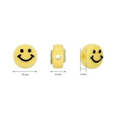 Akriliniai karoliukai Emoji Smiley 10x6 mm 20 vnt., įvairių spalvų kaina ir informacija | Papuošalų gamybai, vėrimui | pigu.lt