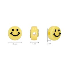 Акриловые бусины Emoji Smiley 10х6 мм 20 шт., белые цена и информация | Принадлежности для изготовления украшений, бисероплетения | pigu.lt