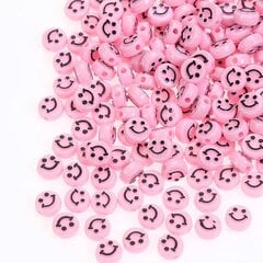 Акриловые бусины Emoji Smiley 10х6 мм 100 шт., розовые цена и информация | Принадлежности для изготовления украшений, бисероплетения | pigu.lt