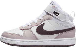 Nike Avalynė Vaikams Court Borough Mid 2 White Violet CD7783 118 CD7783 118/2.5 kaina ir informacija | Kedai vyrams | pigu.lt