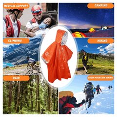 Avarinis Išgyvenimo Poncho Essential Survival Rain Oranžinis kaina ir informacija | Paltai moterims | pigu.lt