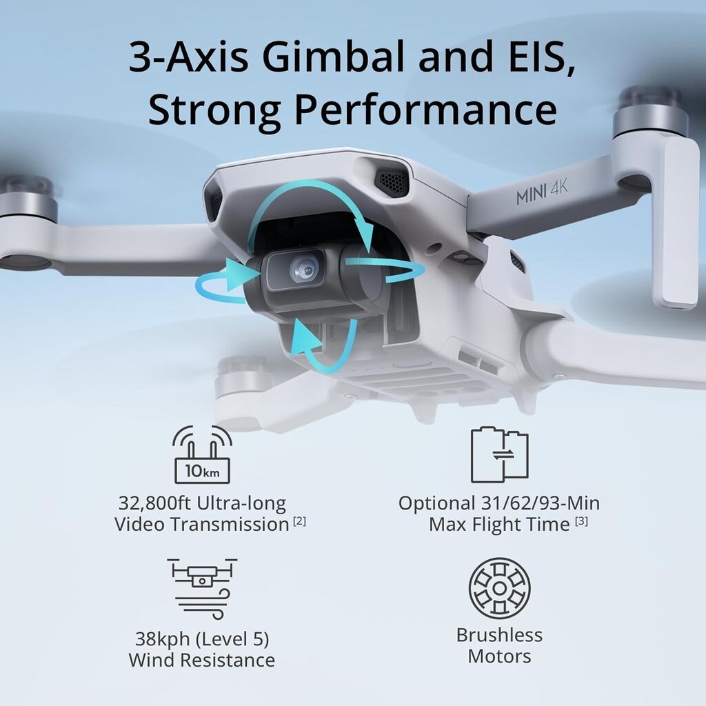 DJI Mini 4K Fly more Combo kaina ir informacija | Dronai | pigu.lt