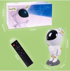 Naktinė lempa, žvaigždžių projektorius - Astronautas su nuotolinio valdymo pultu цена и информация | Детские светильники | pigu.lt