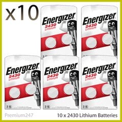 ENERGIZER elementai CR2430, LITHIUM, 10 vnt kaina ir informacija | Elementai | pigu.lt