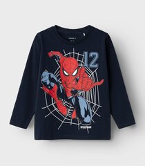 Name It vaikiški marškinėliai Spiderman 13231947*02, tamsiai mėlyna/dark 5715517060229 kaina ir informacija | Marškinėliai moterims | pigu.lt