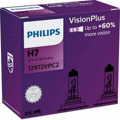 Automobilinės lemputės Philips H7 VisionPlus 60%, 2vnt. цена и информация | Автомобильные лампочки | pigu.lt