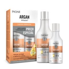 INOAR Argan Infusion Perfect Curls Duo Kit - banguotų ir garbanotų plaukų rinkinys 500 ml+250 ml kaina ir informacija | Šampūnai | pigu.lt