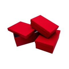 Dovanų dėžutės, raudonos, 3 vnt. kaina ir informacija | Dovanų pakavimo priemonės | pigu.lt
