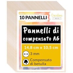 10 x A6 Beržo faneros plokštės Creative Deco Medienos lakštai 3 mm, 148 x 105 x 3 mm, dekoravimui, modeliavimas kaina ir informacija | Lubų, sienų dekoro elementai | pigu.lt