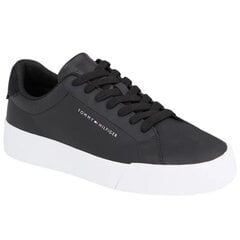 Tommy Hilfiger Court Leather vyriški sportiniai bateliai FM0FM04971 black 45 dydis kaina ir informacija | Vyriški batai | pigu.lt