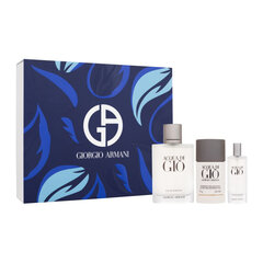 Kosmetikos rinkinys Giorgio Armani Acqua di Gio Pour Homme EDT vyrams: tualetinis vanduo, 100 ml + pieštukinis dezodorantas, 75 g + mini purškiklis, 15 ml kaina ir informacija | Kvepalai vyrams | pigu.lt