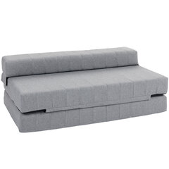 HOMCOM Grindų sofa 2-in-1, sulankstoma lino išvaizdos sofa lova, skirta 2 asmenims, minkšta sofa lova, pakraunama iki 250 kg, skirta svetainei, miegamajam, pilka | Aosom kaina ir informacija | Sofos | pigu.lt