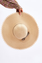 Women's Frill Hat Beige 25395-uniw kaina ir informacija | Kepurės moterims | pigu.lt