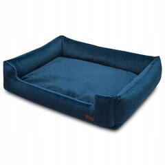 Šunų lova tamsiai mėlyna veliūras aukščiausios kokybės husky patalynė HUGGY DOGGY XL kaina ir informacija | Guoliai, pagalvėlės | pigu.lt