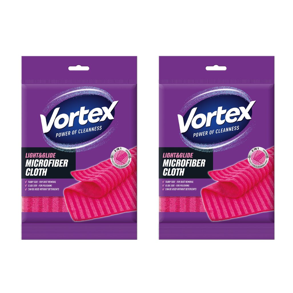 Vortex Microfiber Light&Glide mikropluošto šluostė blizgiems paviršiams, 2 vnt. kaina ir informacija | Valymo reikmenys ir priedai | pigu.lt