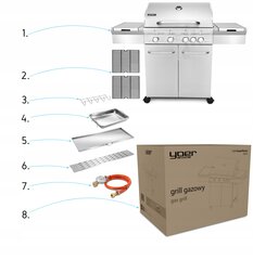 Dujinis grilis iš nerūdijančio plieno Yoer, su spintele цена и информация | Грили | pigu.lt