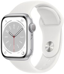 Prekė su pažeidimu. Apple Watch Series 8 41mm Silver Aluminum/White Sport Band kaina ir informacija | Prekės su pažeidimu | pigu.lt