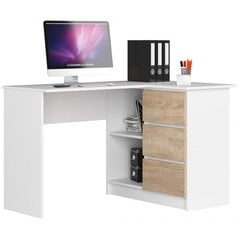 Товар с повреждённой упаковкой. Письменный стол NORE B16, правый вариант, белый/цвета дуба цена и информация | Мебель с поврежденной упаковкой | pigu.lt