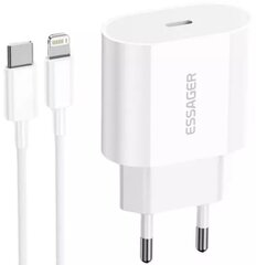 Greitasis Iphone įkroviklis Essager, 20 W su USB Type C - Lightning laidu kaina ir informacija | Krovikliai telefonams | pigu.lt