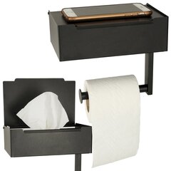 Tualetinio popieriaus laikiklis su papildoma vieta kaina ir informacija | Vonios kambario aksesuarai | pigu.lt