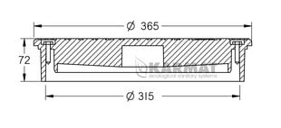 Šulinio dangtis KARMAT lietam stoveliui ø 315, juodas kaina ir informacija | Santechnikos jungtys, ventiliai | pigu.lt