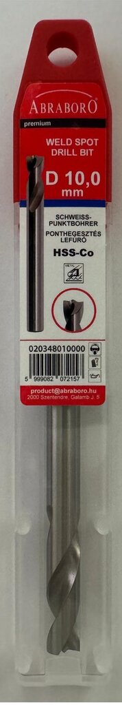 Grąžtas kontaktiniams taškams nugręžti 10mm No. 020348010000 ABRABORO цена и информация | Auto reikmenys | pigu.lt