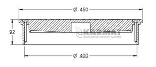 Šulinio dangtis KARMAT lietam stoveliui ø 400, juodas kaina ir informacija | Santechnikos jungtys, ventiliai | pigu.lt