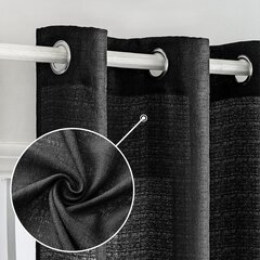 MIULEE Veil užuolaidos 175x140 cm, juodos spalvos, 2 vnt., su virvelėmis kaina ir informacija | Karnizai | pigu.lt