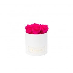 Stabilizuotos rožės Blummin – Small white box / Hot pink kaina ir informacija | Miegančios rožės, stabilizuoti augalai | pigu.lt