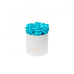 Stabilizuotos rožės Blummin – Small white box / Aquamarine kaina ir informacija | Miegančios rožės, stabilizuoti augalai | pigu.lt
