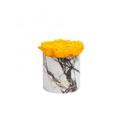 Stabilizuotos rožės Blummin – Small white marble box / Yellow kaina ir informacija | Miegančios rožės, stabilizuoti augalai | pigu.lt