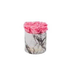 Stabilizuotos rožės Blummin – Small white marble / Baby Pink kaina ir informacija | Miegančios rožės, stabilizuoti augalai | pigu.lt