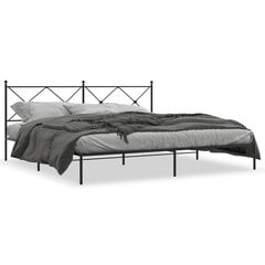 Metalinis lovos rėmas su galvūgaliu, juodos spalvos, 200x200cm цена и информация | Кровати | pigu.lt