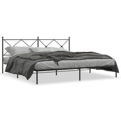 Metalinis lovos rėmas su galvūgaliu, juodos spalvos, 193x203cm цена и информация | Кровати | pigu.lt