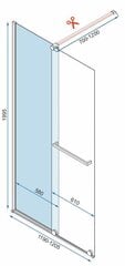 Stumdoma dušo sienelė Rea Cortis, 120 cm kaina ir informacija | Dušo durys ir sienelės | pigu.lt