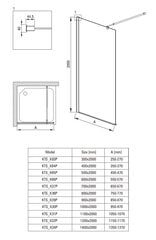 Walk-in dušo sienelė Deante Kerria Plus, 140 cm, Chrome цена и информация | Душевые двери и стены | pigu.lt