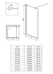 Walk-in dušo sienelė Deante Kerria Plus, Nero, 50x200 cm kaina ir informacija | Dušo durys ir sienelės | pigu.lt