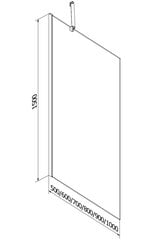 Vonia Mexen Cubik su apdaila ir stiklo sienele, 150x70 cm + 100 cm kaina ir informacija | Vonios | pigu.lt