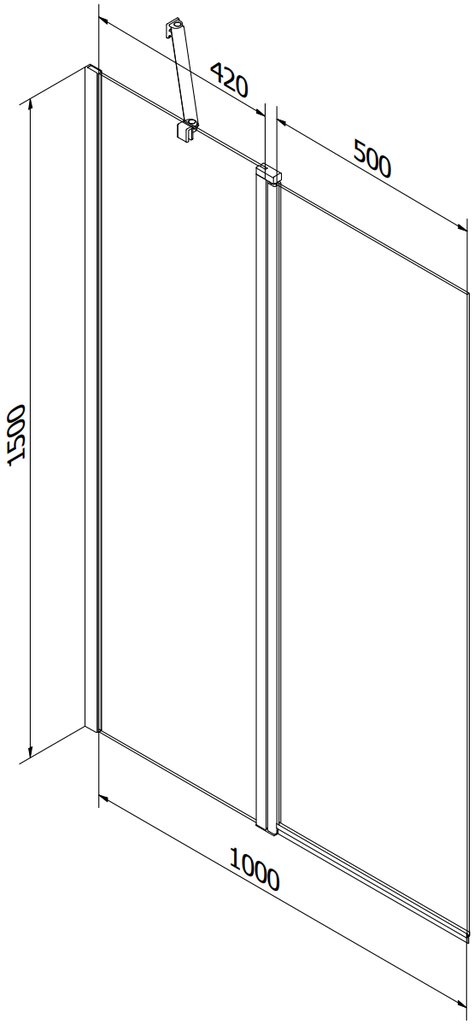 Vonia Mexen Cubik su apdaila ir stiklo sienele, 150x70 cm + 100 cm kaina ir informacija | Vonios | pigu.lt