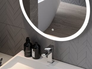 Vonios veidrodis Mexen Oro su LED apšvietimu ir apsauga nuo rasojimo, 50 cm, sidabrinis kaina ir informacija | Vonios veidrodžiai | pigu.lt