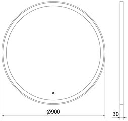 Vonios veidrodis Mexen Esso Black su LED apšvietimu ir apsauga nuo rasojimo, 90 cm цена и информация | Зеркала в ванную | pigu.lt