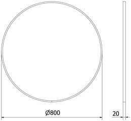 Vonios veidrodis Mexen Loft Round, 80 cm, sidabrinis kaina ir informacija | Vonios veidrodžiai | pigu.lt