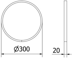 Vonios veidrodis Mexen Loft Round, 30 cm, baltas kaina ir informacija | Vonios veidrodžiai | pigu.lt