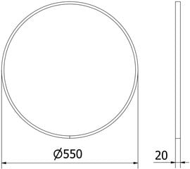 Vonios veidrodis Mexen Loft Round, 55 cm, auksinis kaina ir informacija | Vonios veidrodžiai | pigu.lt