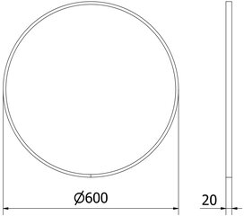 Vonios veidrodis Mexen Loft Round, 60 cm, auksinis kaina ir informacija | Vonios veidrodžiai | pigu.lt