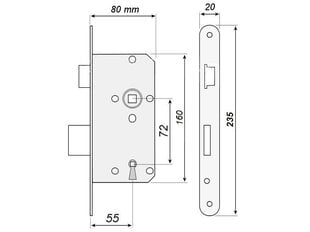 Elektromechaninė durų spyna ELB-02B9 R/OUT kaina ir informacija | Spynos | pigu.lt